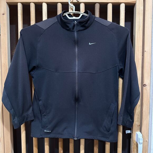 Nike Sphere Dry Full Zip Jacket Men Size M Black Athleisure Sportswear SNAGS - Picture 1 of 9